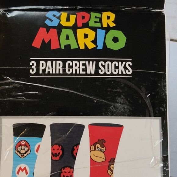 Men's Super Mario Crew Socks Size 8-12 - Picture 4 of 4